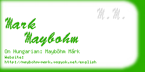 mark maybohm business card